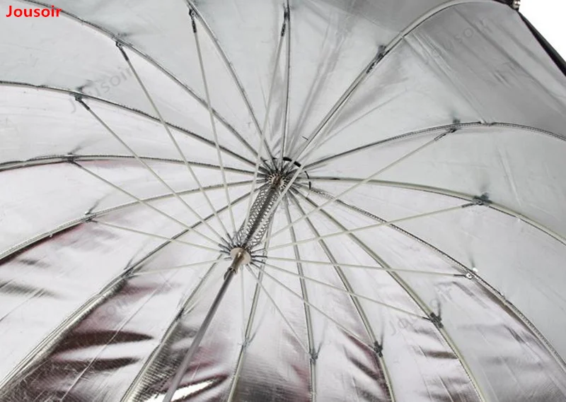 165CM deep mouth reflective umbrella Black silver reflection soft light photography parabolic umbrella 16 fiber ribs CD05 T03
