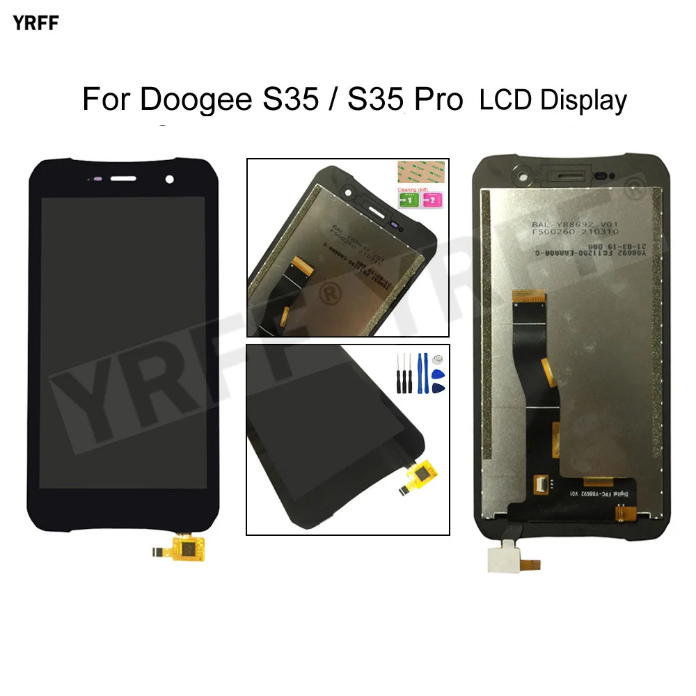 

Mobile Phone LCD Display Screens For Doogee S35 /S35 Pro Touch Screen Digitizer Glass Panel Sensor Repair Tool 3M Glue