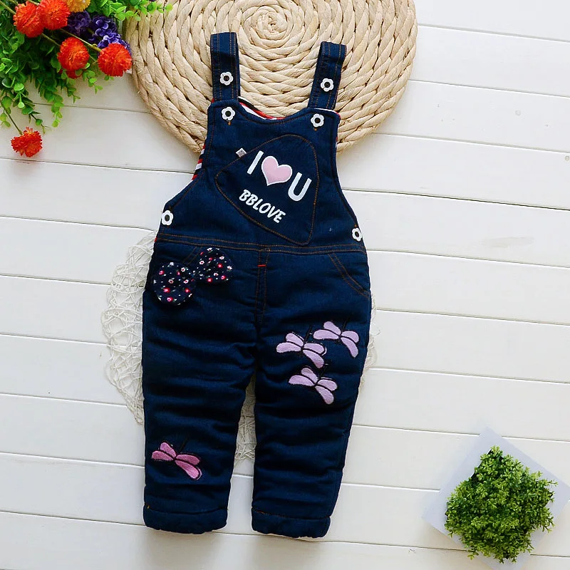 Весна Осень 2019 корейская версия открытых детских джинсовых брюк на бретельках