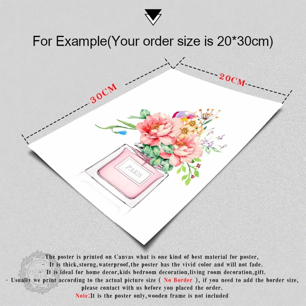 

Perfume COCO Peony Flower Wall Art Canvas Painting Nordic Posters And Prints Watercolor Wall Pictures For Living Room Wall Decor