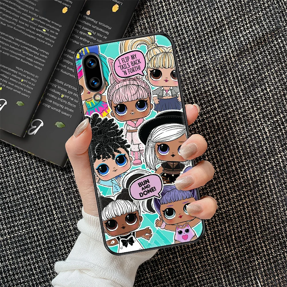 

Cute Doll LOL Cartoon Girls Phone case For Huawei Honor 6 7 8 9 10 10i 20 A C X Lite Pro Play black painting cell cover silicone
