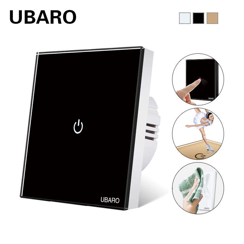 UBARO ЕС закаленное стекло панель настенный светильник сенсорный выключатель