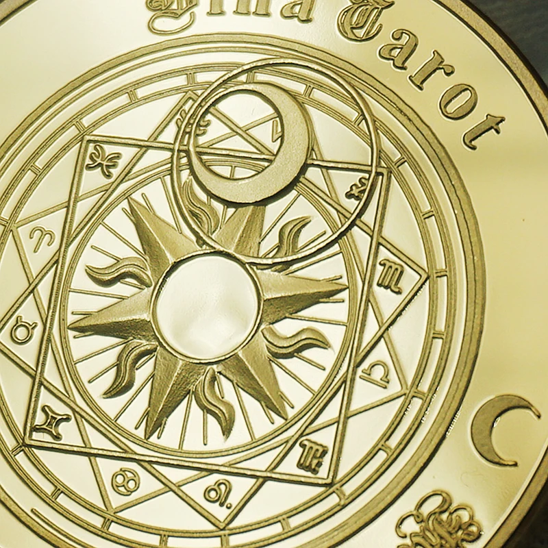 Позолоченный счастливый Таро монета художественный металлический ремесло divination