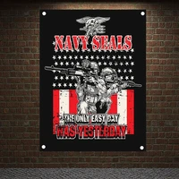 navy seals motivational workout poster canvas painting exercise fitness banners bodybuilding sports flags gym wall decoration