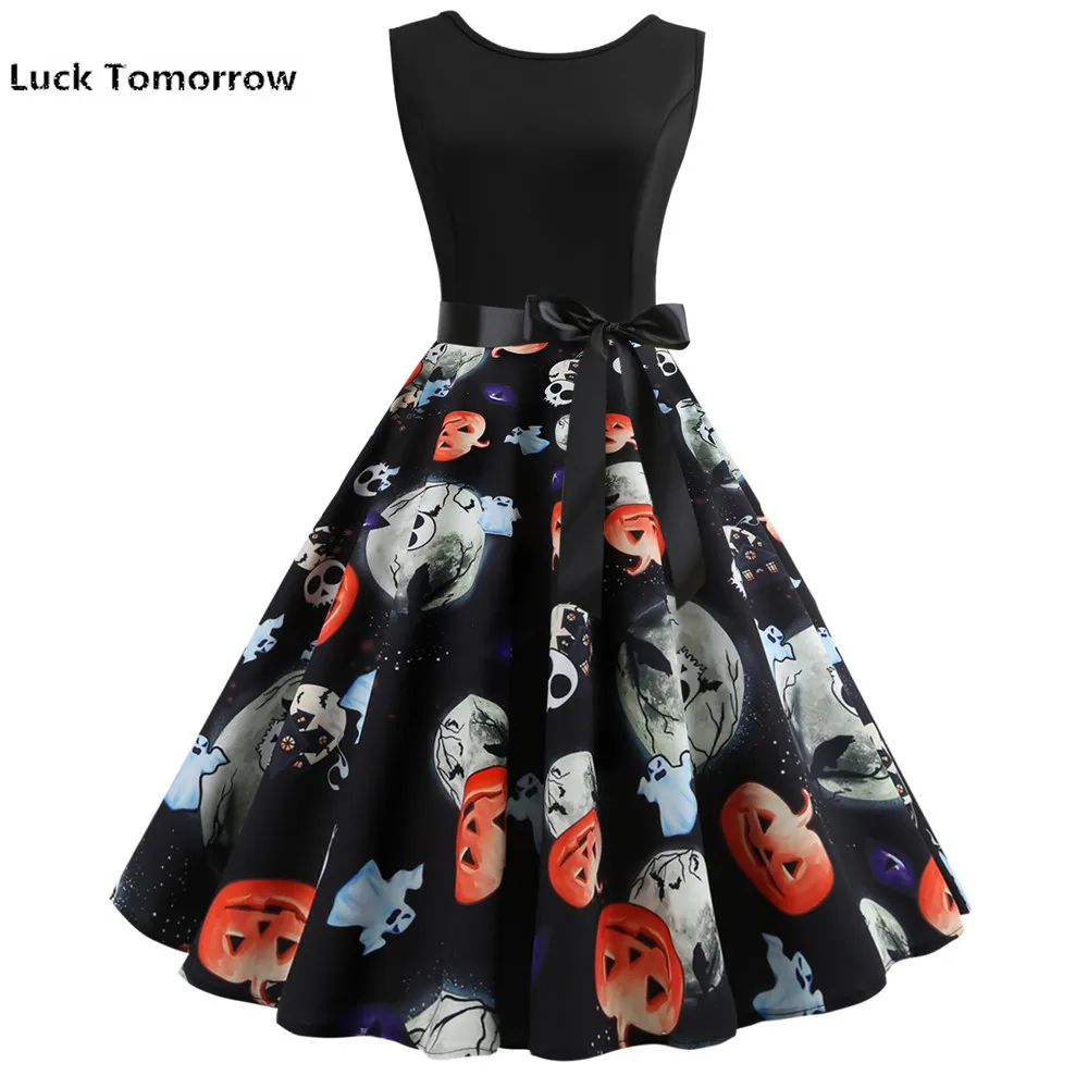 Женское винтажное платье в стиле 50 60 х годов с коротким рукавом|Женские платья| |