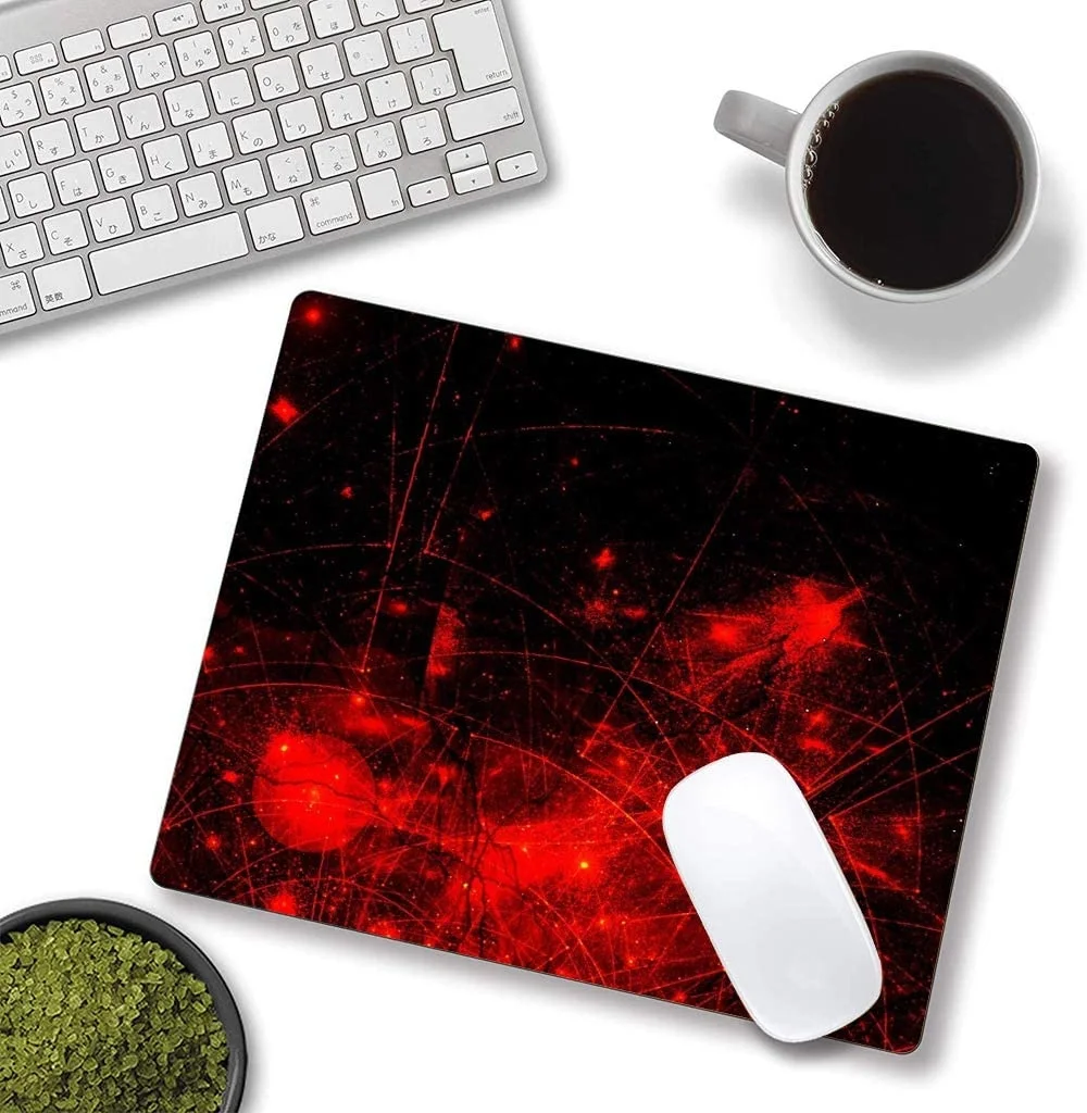 

Mouse Pad New Computer Desk Mat Anti-slip Anime Lovely Gamer Cartoon Red Abstract Lines Office Decoration Carpet Keyboard Pad