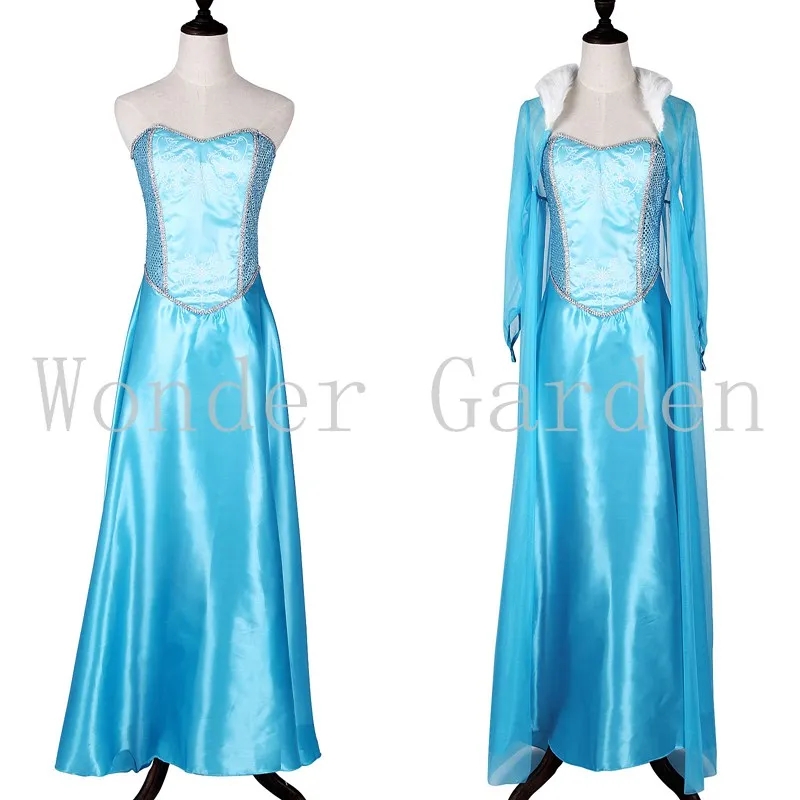 Новая женская взрослая Леди Женщины Белоснежка Принцесса небесно-голубое платье
