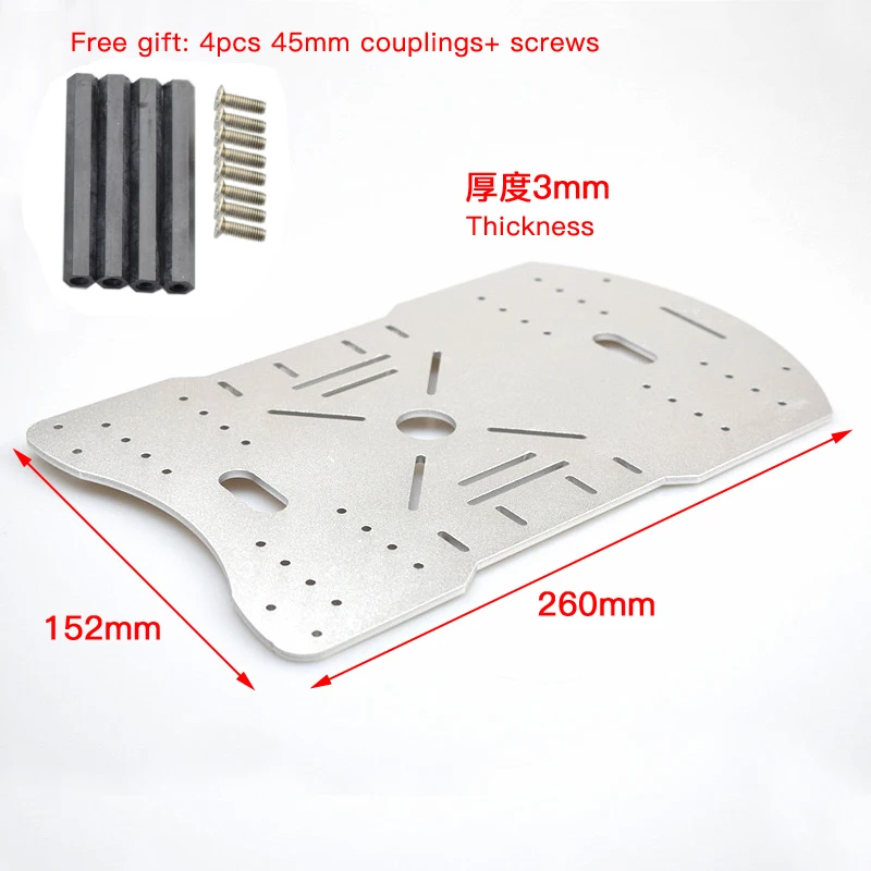 Рама из алюминиевого сплава толщиной 3 мм для колесного робота автомобиля Mecanum