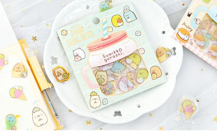 30 упак./лот Rilakkuma флакон-капельница прозрачная журнал декоративные наклейки Скрапбукинг ярлыком канцелярские наклейки для дневника, альбома