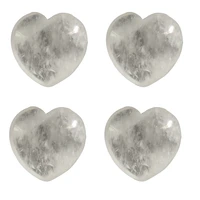 2525mm natural white crystal quartz non porous heart shape yoga healing decoration natural stone jewelry accessories