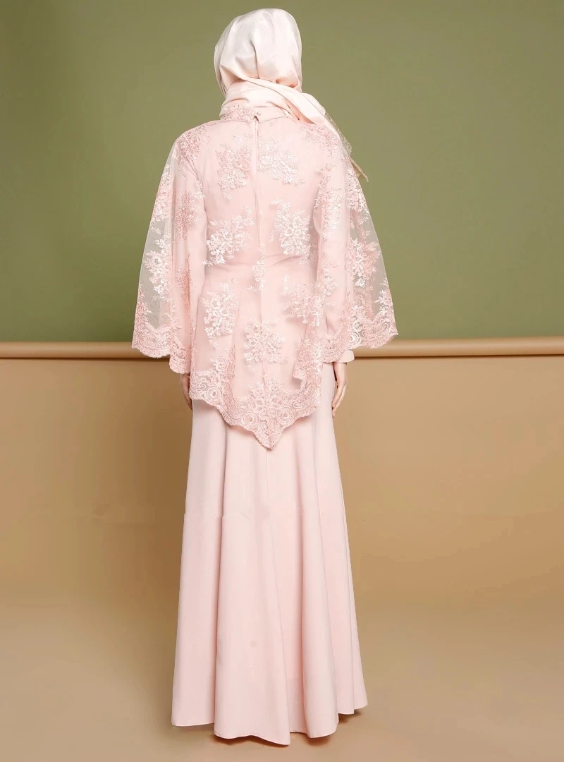 Мусульманское Модное Длинное платье из двух частей с вышивкой Eid Mubarak Robe Abayas для