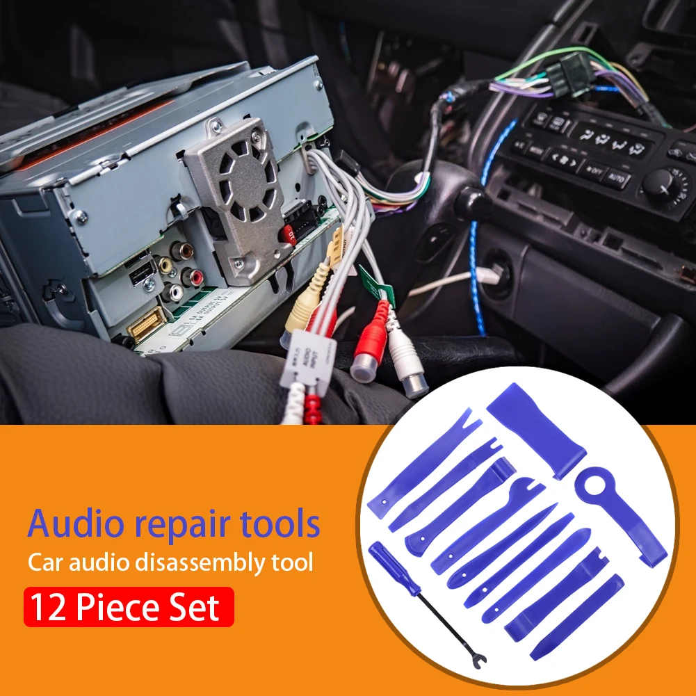 

12pcs Car Removal Pry Open Tool Kit For Auto Audio Door Dash Trim Panel Clip Repair Tool Pry Hand Cockpit Tool