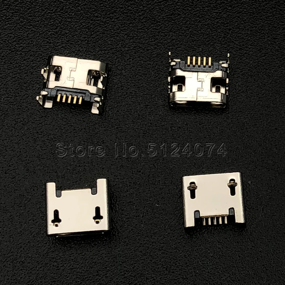 20 шт. микро USB гнездо 5p 5pin 4-ножной медный Расширенный компьютер/ipad/мобильный