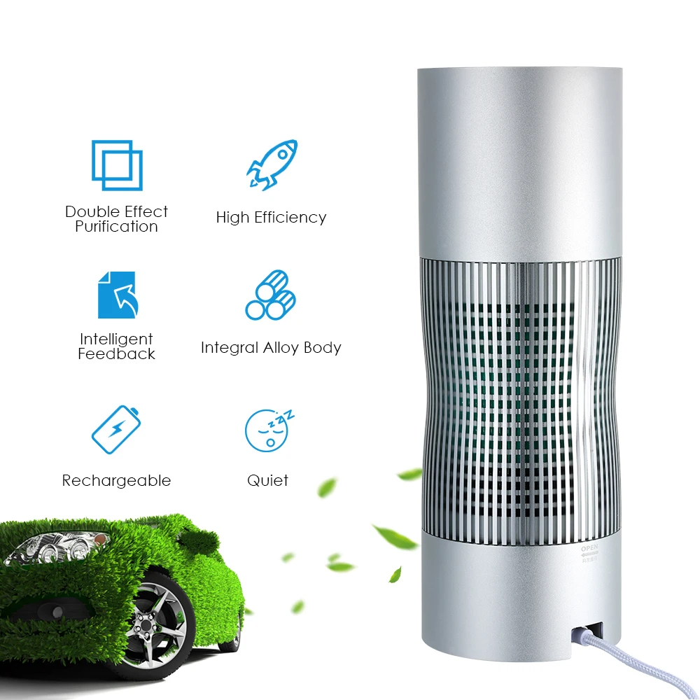 Автомобильный очиститель воздуха HEPA фильтр 3 Авто режима перезаряжаемый тихий