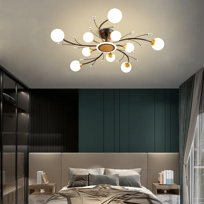 

Living Room Lamp Chandelier Modern Minimalist Atmosphere Light Luxury Restaurant Crystal Nordic Decorative LED Ceiling Lamps