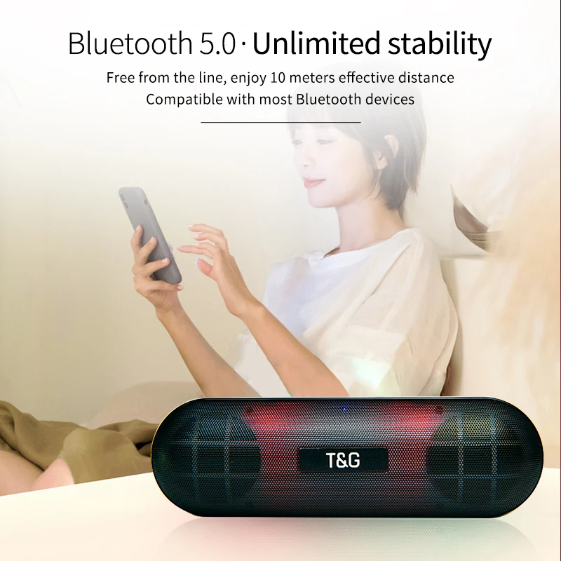 TG светодиодный Bluetooth уличный динамик металлический портативный супер бас