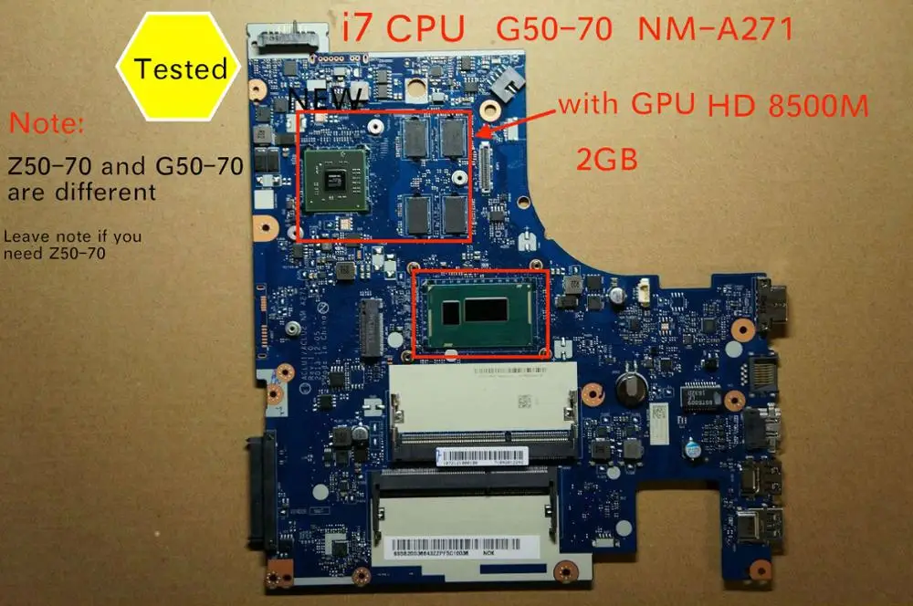 Отлично работает ACLU1 ACLU2 NM-A271 NM-A361 материнская плата для lenovo G50-70 G50-80 ноутбук материнская плата i7-4510 I7-4500 процессор