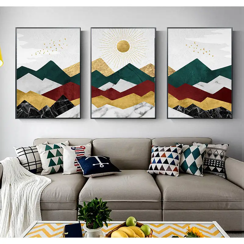 Скандинавский светильник ландшафтные плакаты и печать уникальный декор