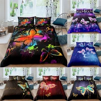 duvet cover set butterfly printed queen king size bed cover set twin full single double bedding set quilt cover