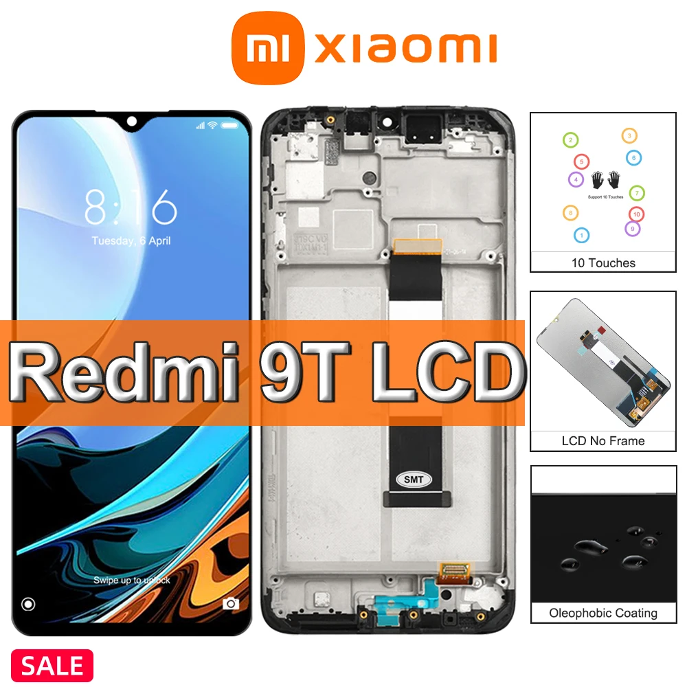 

6.53"Original Replacement LCD For Xiaomi Redmi 9T with Touch Screen Panel Digitizer Assembly,For Redmi9T J19S M2010J19SG Display