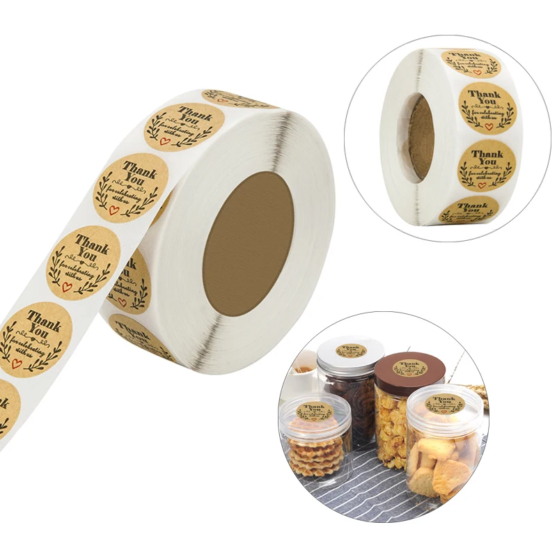 500 шт. спасибо за празднование с нами наклеек на свадьбу день рождения