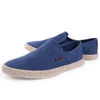 2021 new casual shoes men loafers spring flat with canvas low slip breathable shallow rope light shoes deodorant