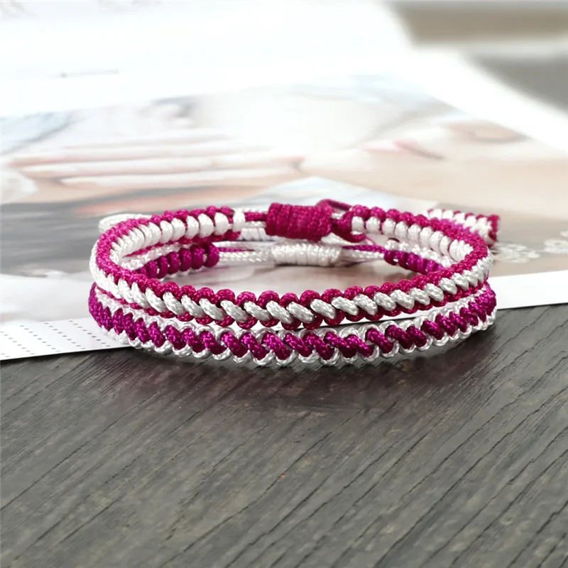Браслеты веревочные с узелком ручной работы для женщин и мужчин плетеные
