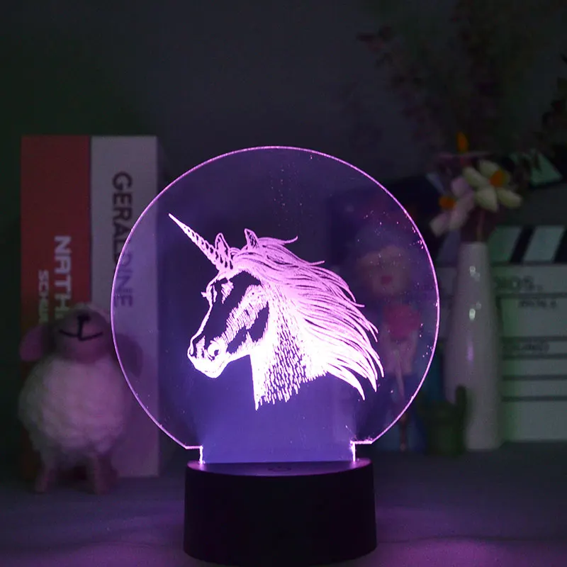 

Заводская Прямая поставка 3D лампа красочный Единорог для гостиной Декор сенсорный датчик реалистичный подарок для ребенка светодиодный св...