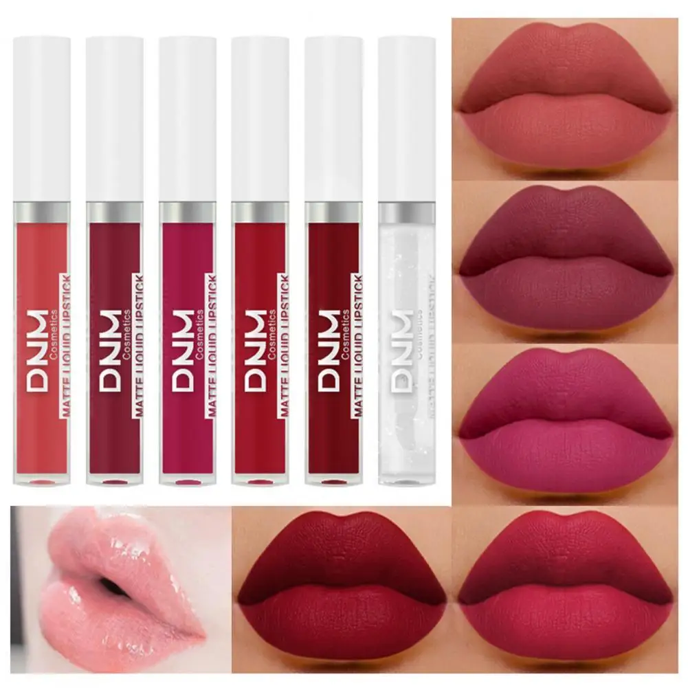 

2.5ML 6Pcs/Set Lip Lacquer Lustrous Easy to Use Vibrant Color Beauty Liquid Lipstick Gloss Set Birthday Gift