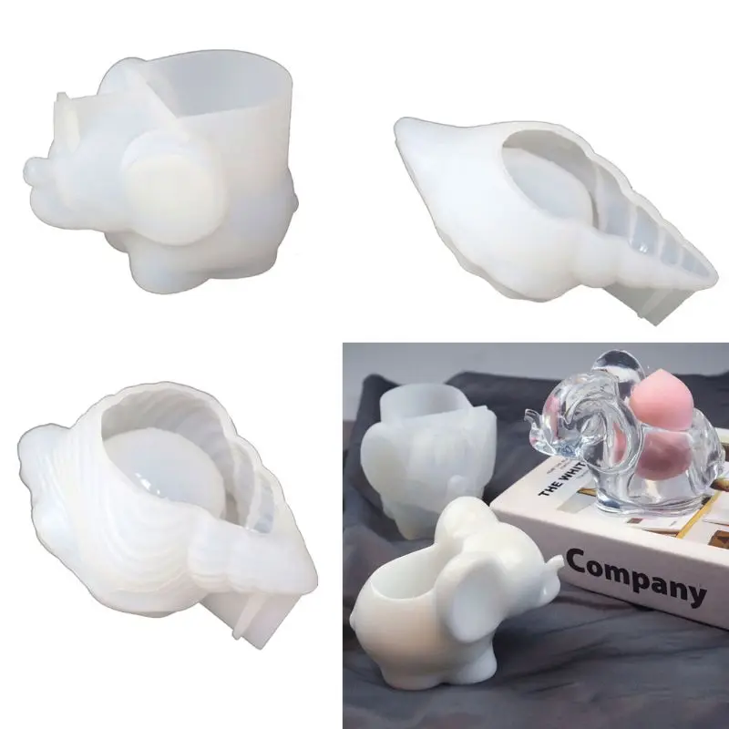 

3Pcs Conch Elephant Shape Beauty Sponge Rack Mold Kit Makp Up Egg Stand Moulds