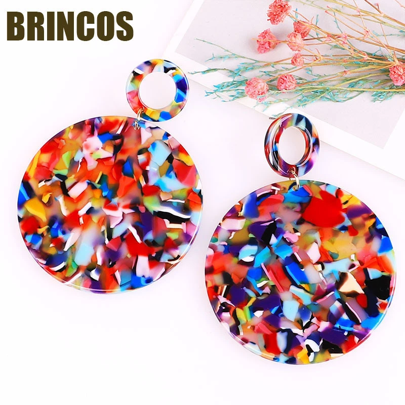 Акриловые серьги 2019 прозрачные розовые женские богемные африканские ювелирные