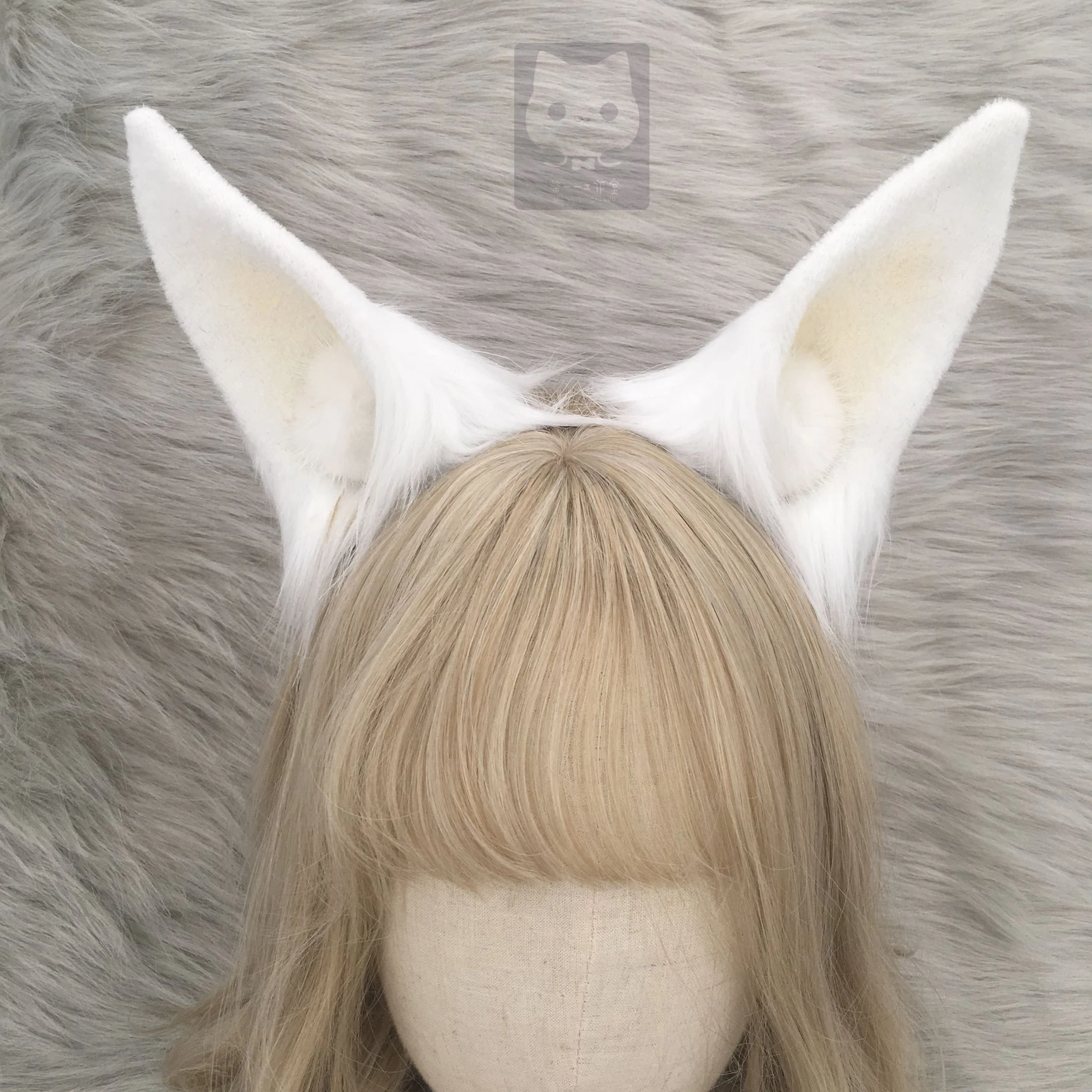 

New Arknights Platinum White Snow Neko Fox Ears Hairhoop For Anime Lolita Cosplay Costume Accessories