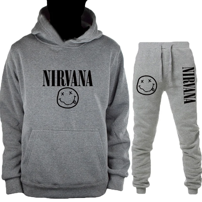 2019 новый рок-группа NIRVANA печать осень-зима мужской модный пуловер с капюшоном +