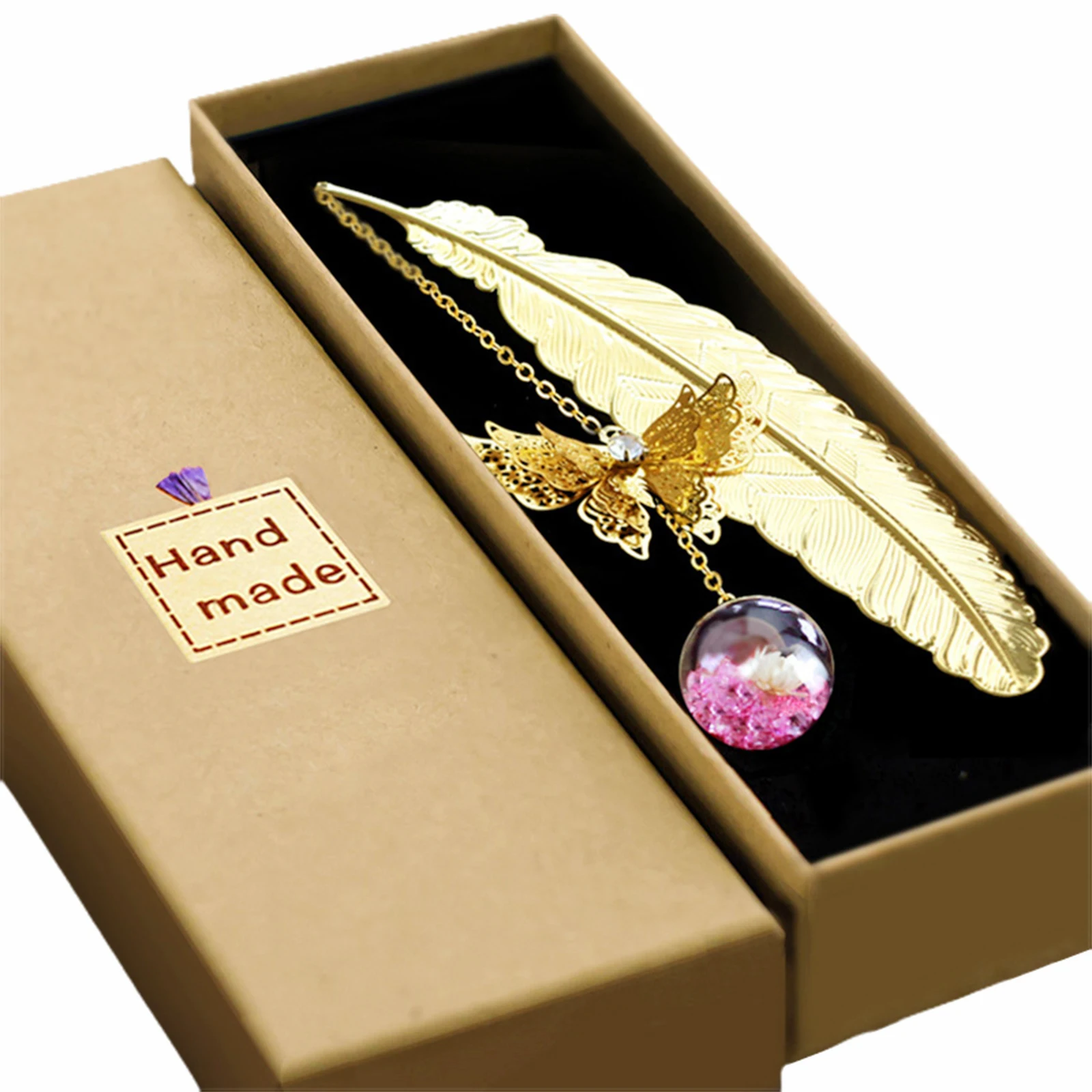 1 шт. креативная Ретро Винтажная закладка перо/бабочка металлические закладки