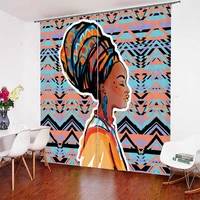 african woman window curtains for bedroom living room print windows drapes ethnic style room decor cortinas