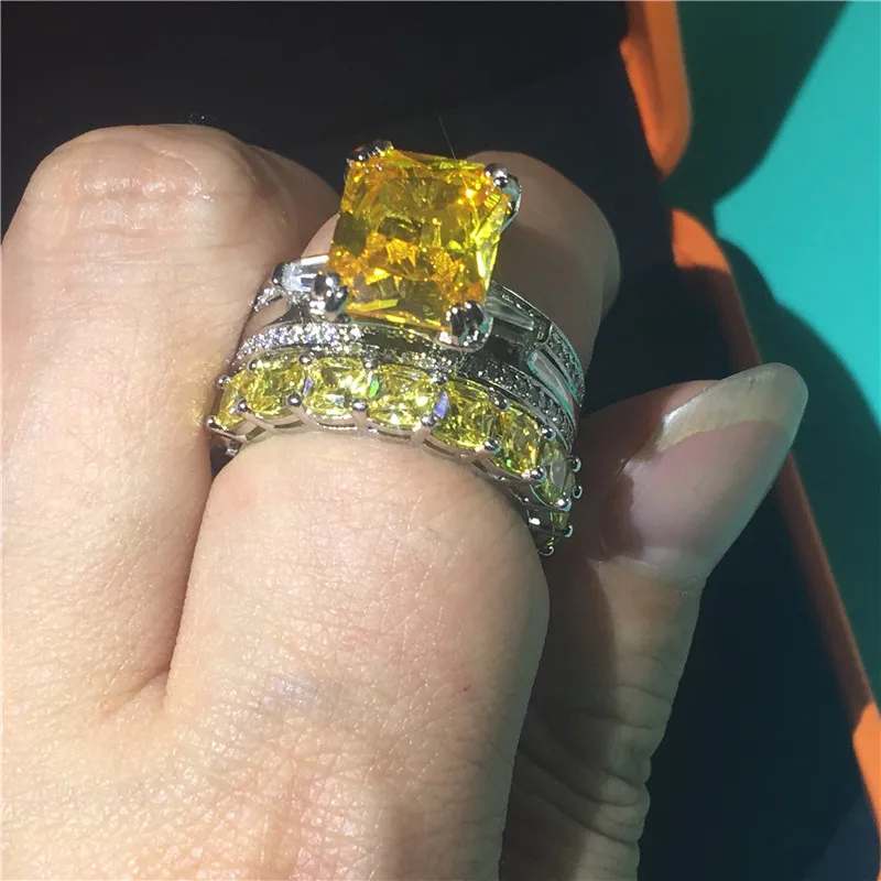 Женский комплект колец из серебра 925 пробы обручальные кольца с изображением