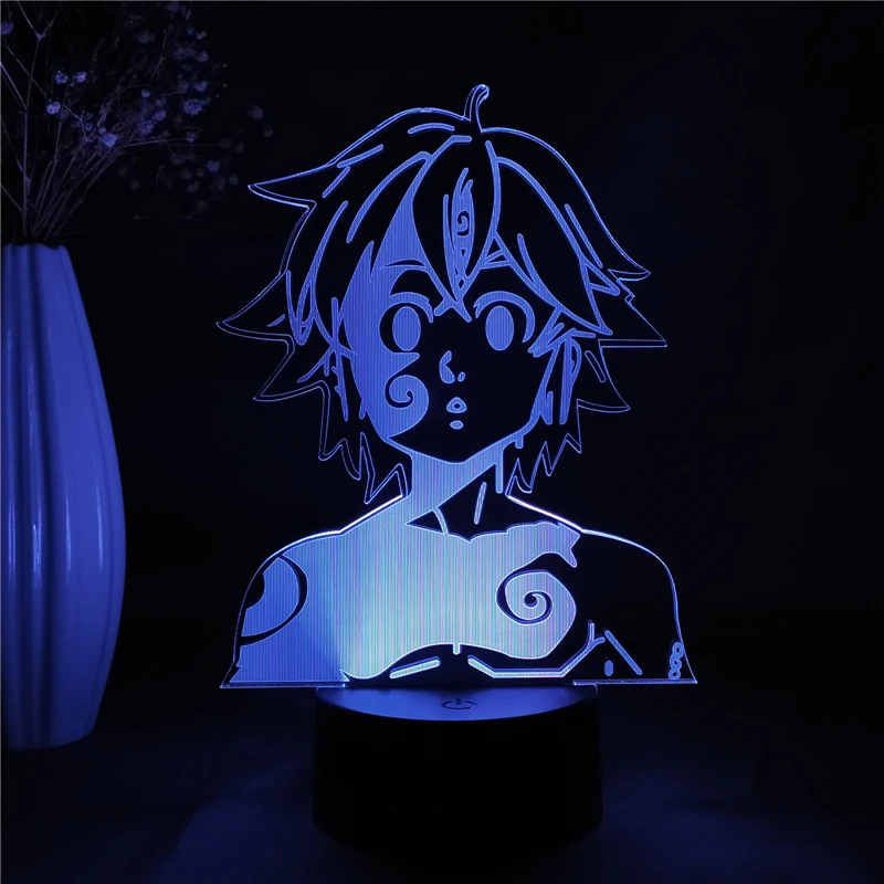 

Anime Night Light Manga The Seven Deadly Sins Gadget for Home Room Deco Light Meliodas Figure Kids Table Lamp Gift