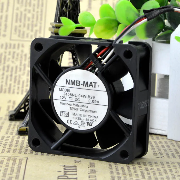 

NEW -MAT 2408NL-04W-B29 12V 0.09A 6020 6CM 3 wires Motor protection cooling