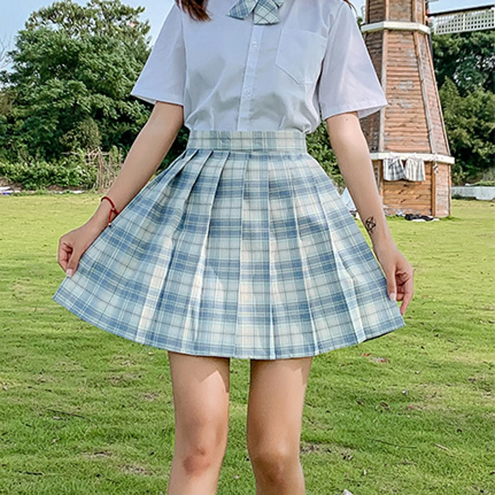 

Skirts For Girls 2021 Women New Fashional Sweet School Plaid Uniform Pleated High Waist Skirts Academic Style A-line Mini Skirts