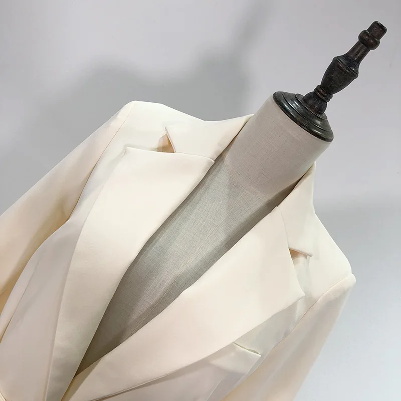 

Women Chic Blazer Elegant Office Suit Top Pockets Long Sleeve OL Wear Coat Female Casual Outerwear 2019 New Autumn Sashes WB37