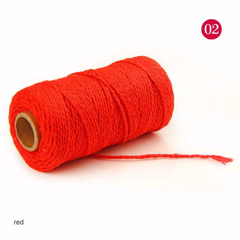 red 100 ярдов, 19 цветов, хлопковые шнуры, ручная работа, нить для шитья, ручная работа, ручная работа, шнурок, сделай сам, Свадебный декор, поставка, веревка, ремесло, скрученный шнур макраме - Цвет: red