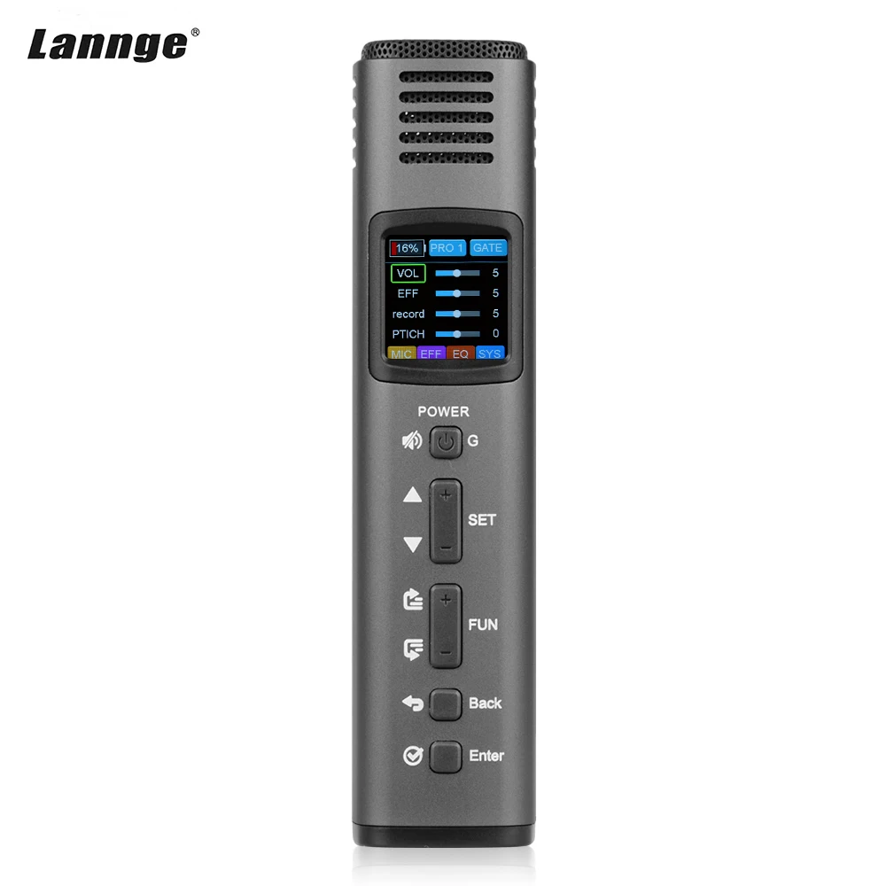 

Lannge HK-620 Многофункциональный DSP умный микрофон мобильный телефон микрофон со звуковой картой, цветной ЖК-экран, 5 видов