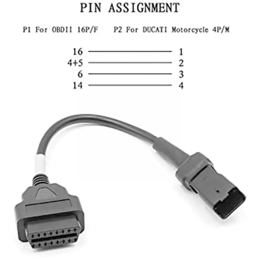 

4 To 16 Pin OBD Adaptors Motorcycles Diagnostic Cable OBD2 Extension Connectors For Ducati Hypermotard A8W7