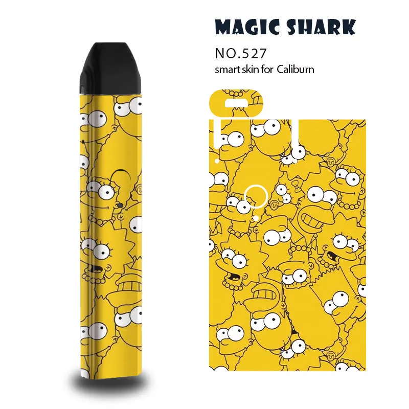 

Magic Shark Simpson Cartoon Zombie Case Cover Wrap Film Skin Sticker for Uwell Caliburn Kit