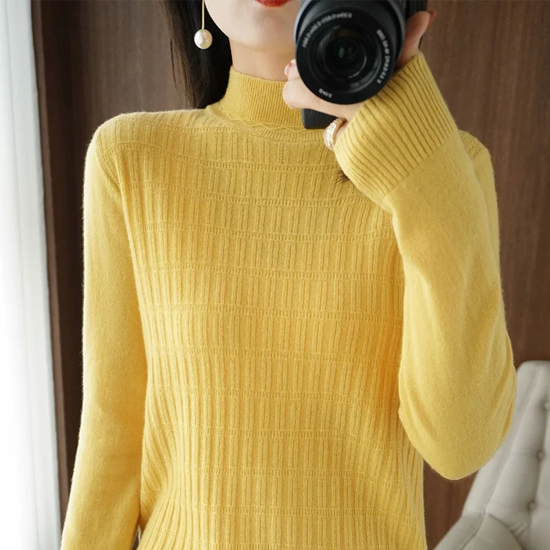 Зимний новый кашемировый свитер женские вязаные пуловеры с воротником-хомутом