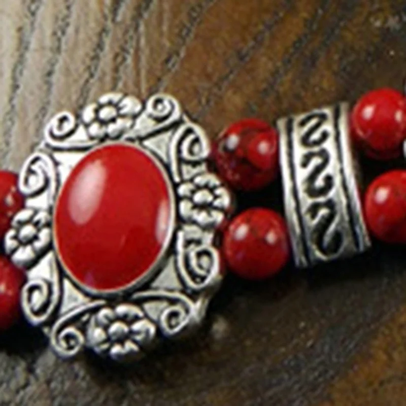 Модный винтажный Ретро Тибетский красный браслет бохо из бисера | Украшения и