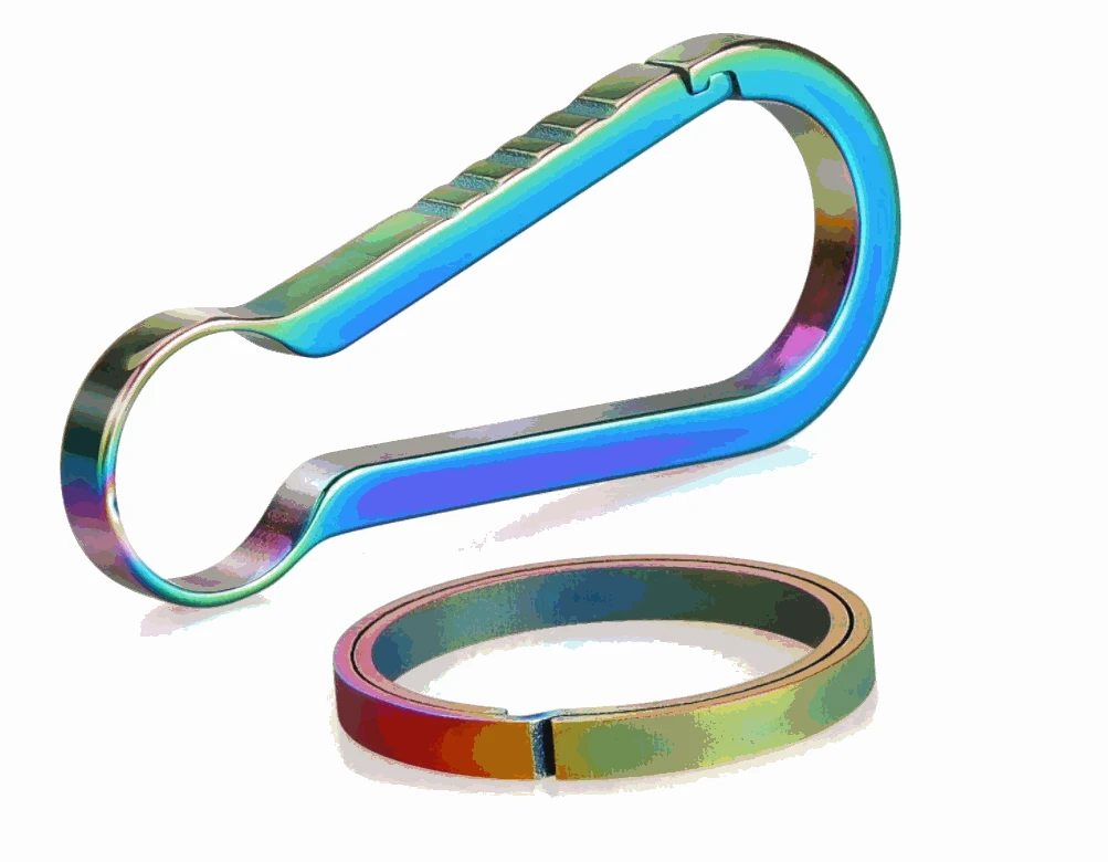 

Брелок для ключей портативный из титанового сплава, Суперлегкий эластичный держатель с пряжкой, украшение для рюкзака, автомобильные аксес...