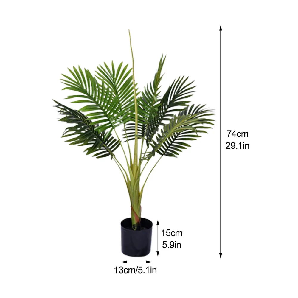 Зеленые растения искусственные пальмы деревья украшенные современным подарком