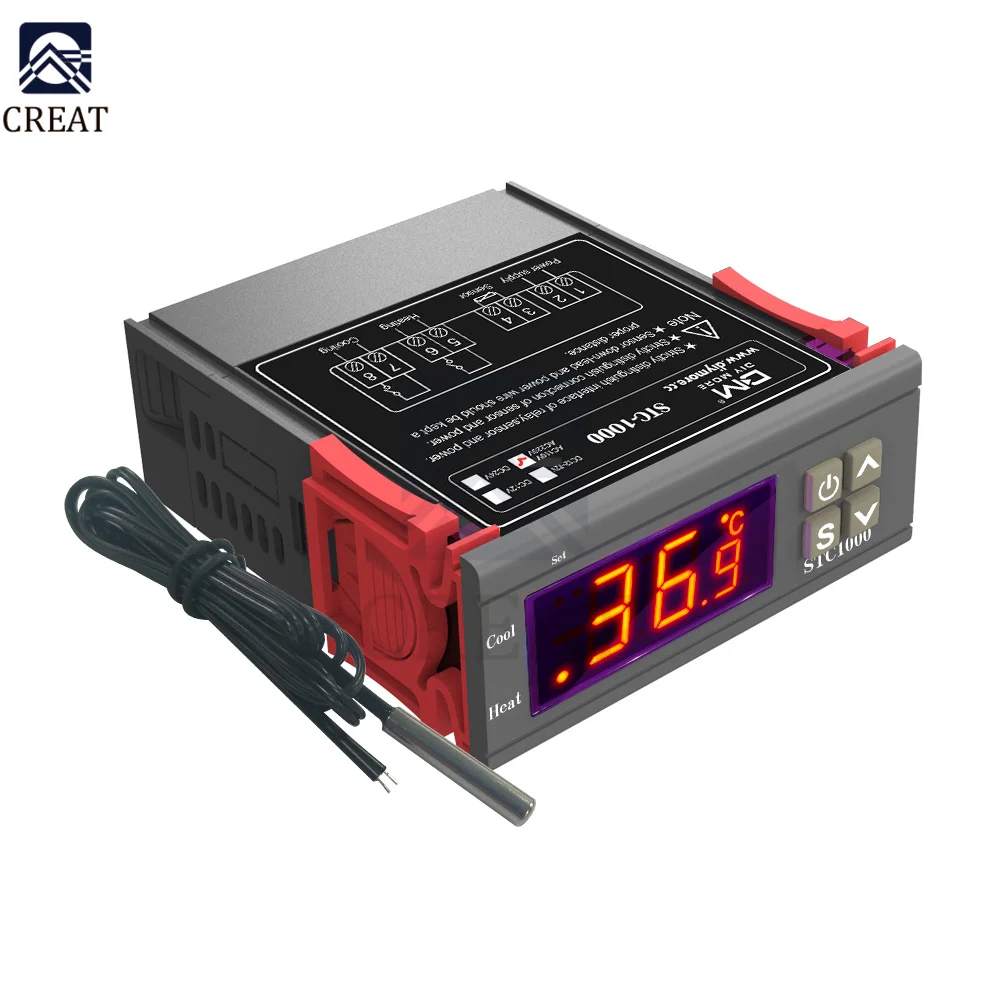 Цифровой ЖК-дисплей термостат с контролем температуры термоконтроллер датчиком