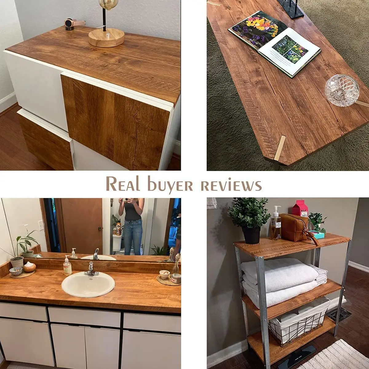 

Wood Grain Peel and Stick Wallpaper Self Adhesive Rustic Removable Contact Paper Plank For Countertop Vinyl Film Roll